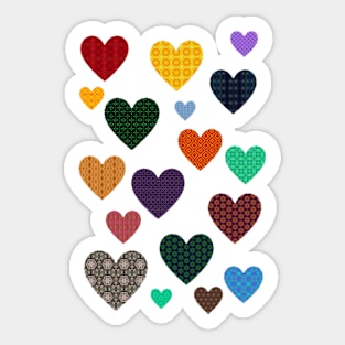 Crowd of Colorful Hearts Sticker